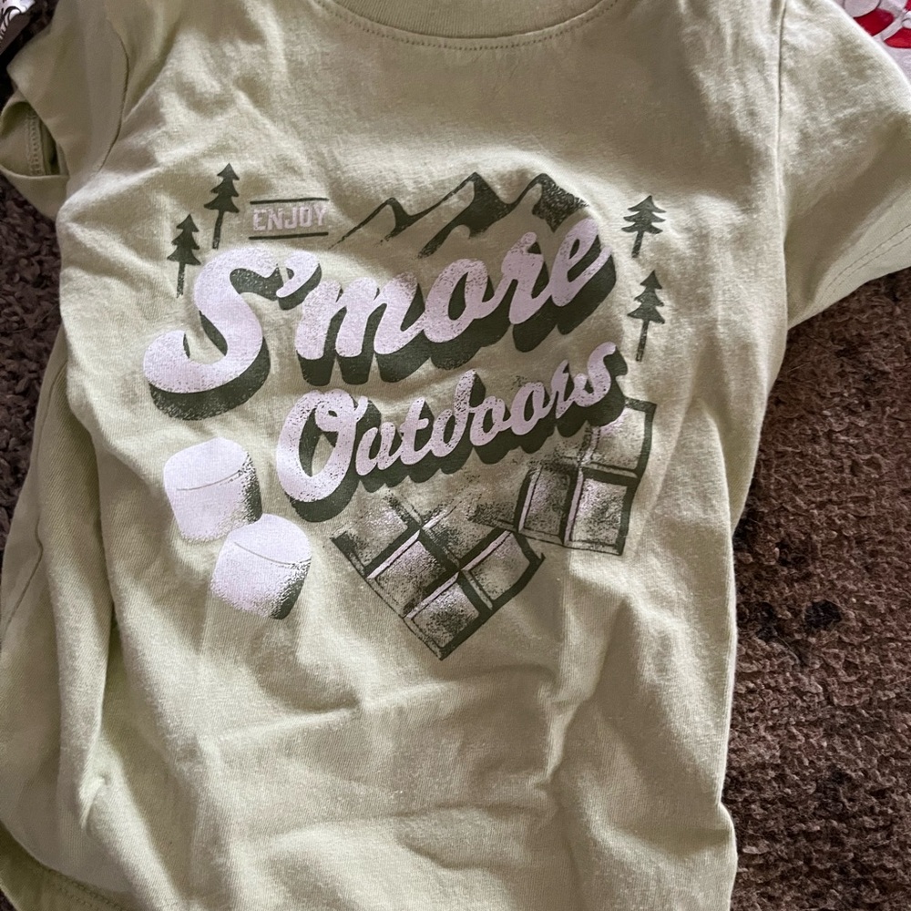 Cat & Jack S'more Outdoors Tee - Light Green